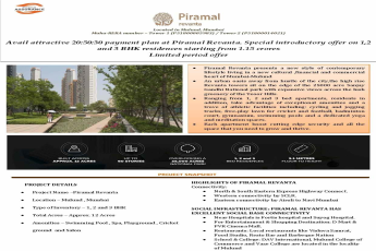 Avail attractive 20:50:30 payment plan at Piramal Revanta in Mumbai